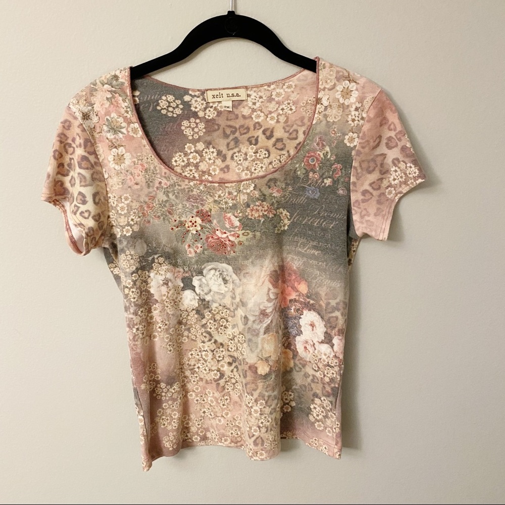 Xcit u.s.a Y2K all over print tee
